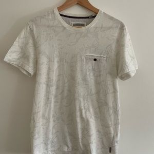 Ted Baker White Tropical Print T-Shirt | Size 3